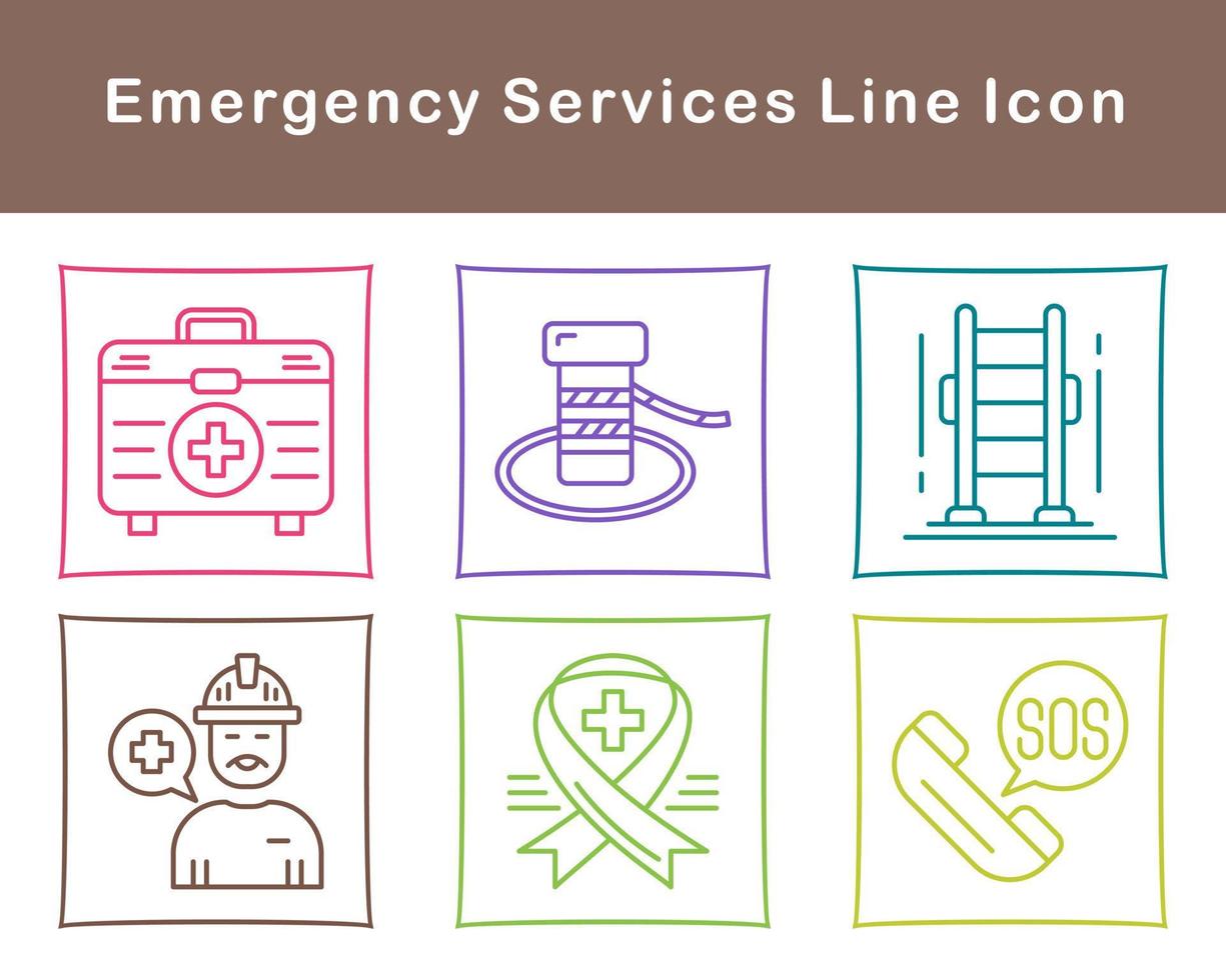 emergencia servicios vector icono conjunto