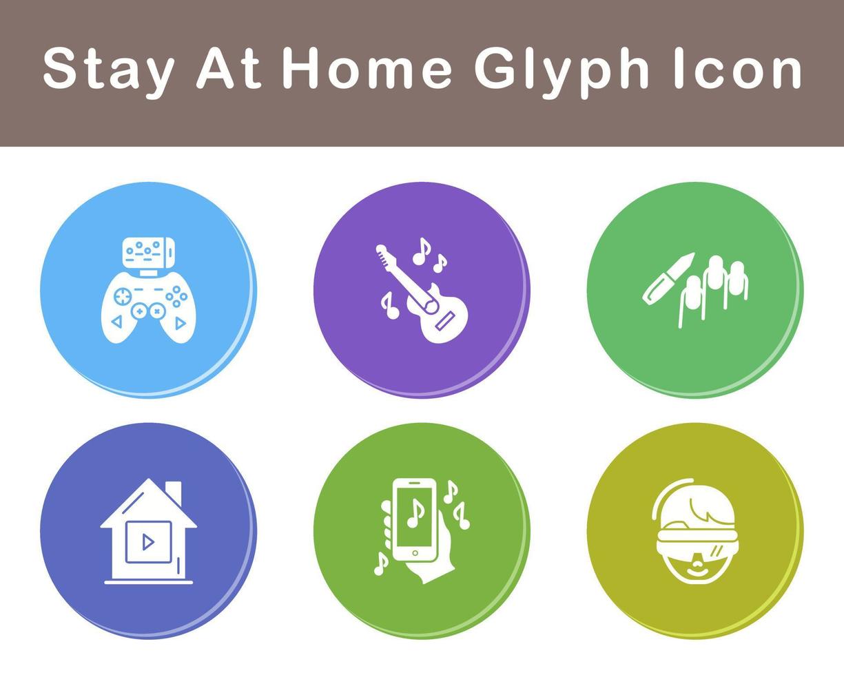 Stay At Home Vector Icon Set