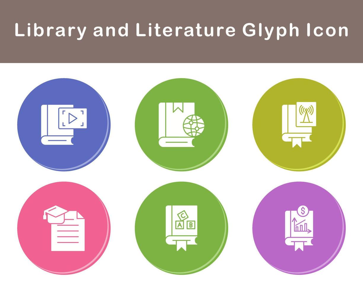 Library And Literature Vector Icon Set