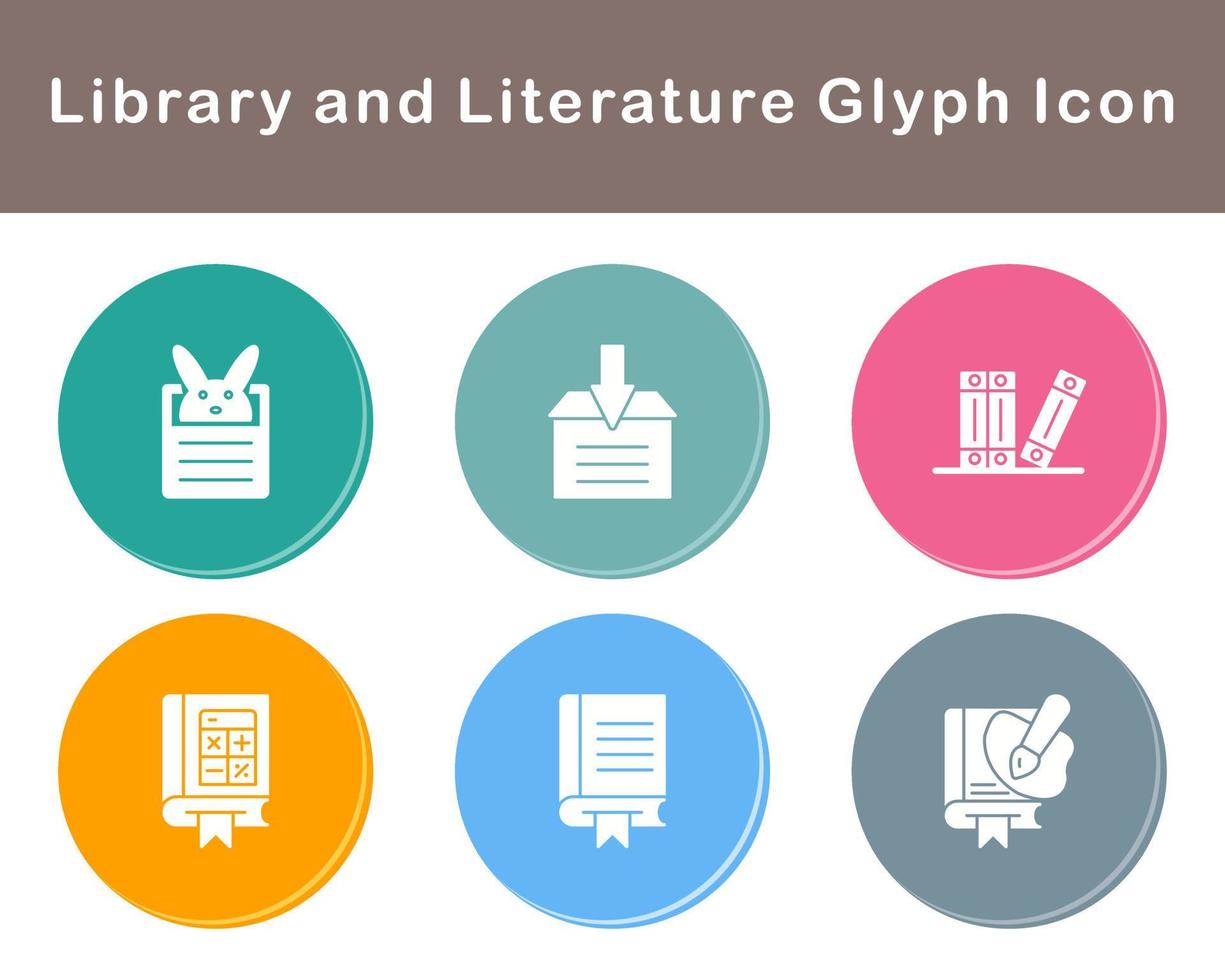 Library And Literature Vector Icon Set