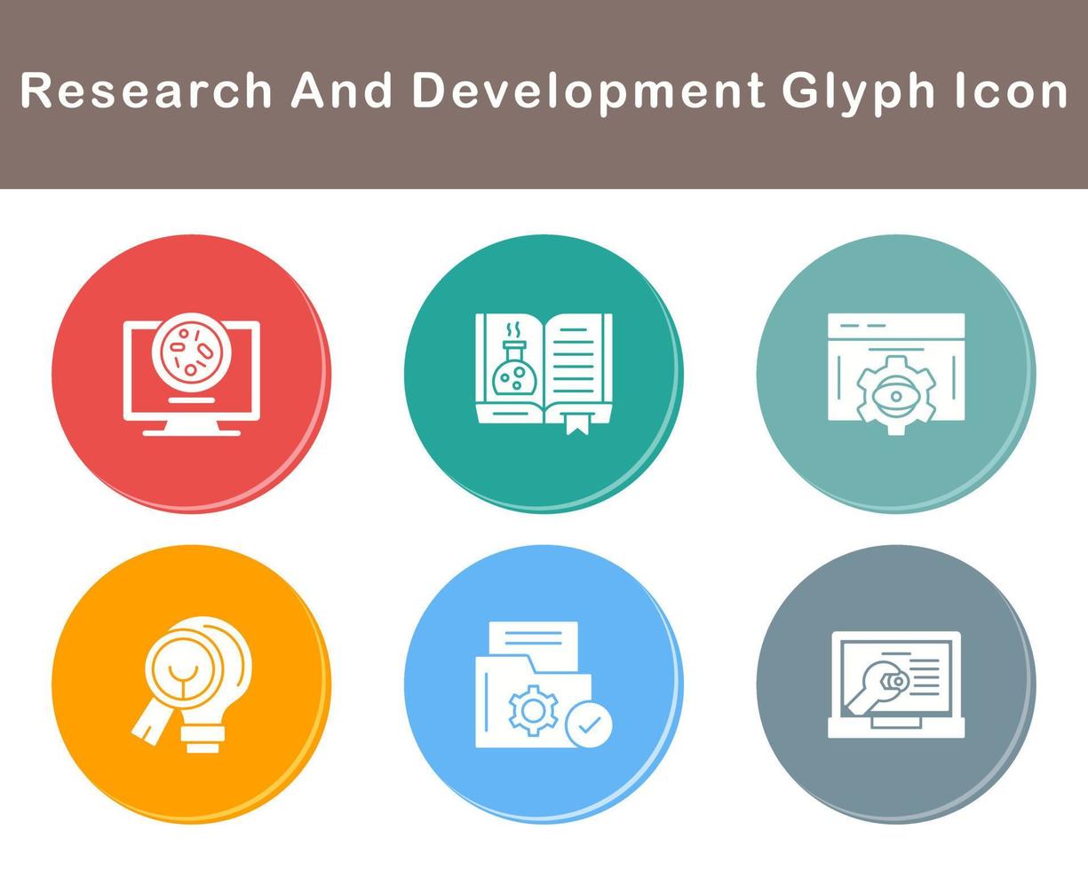 investigación y desarrollo vector icono conjunto