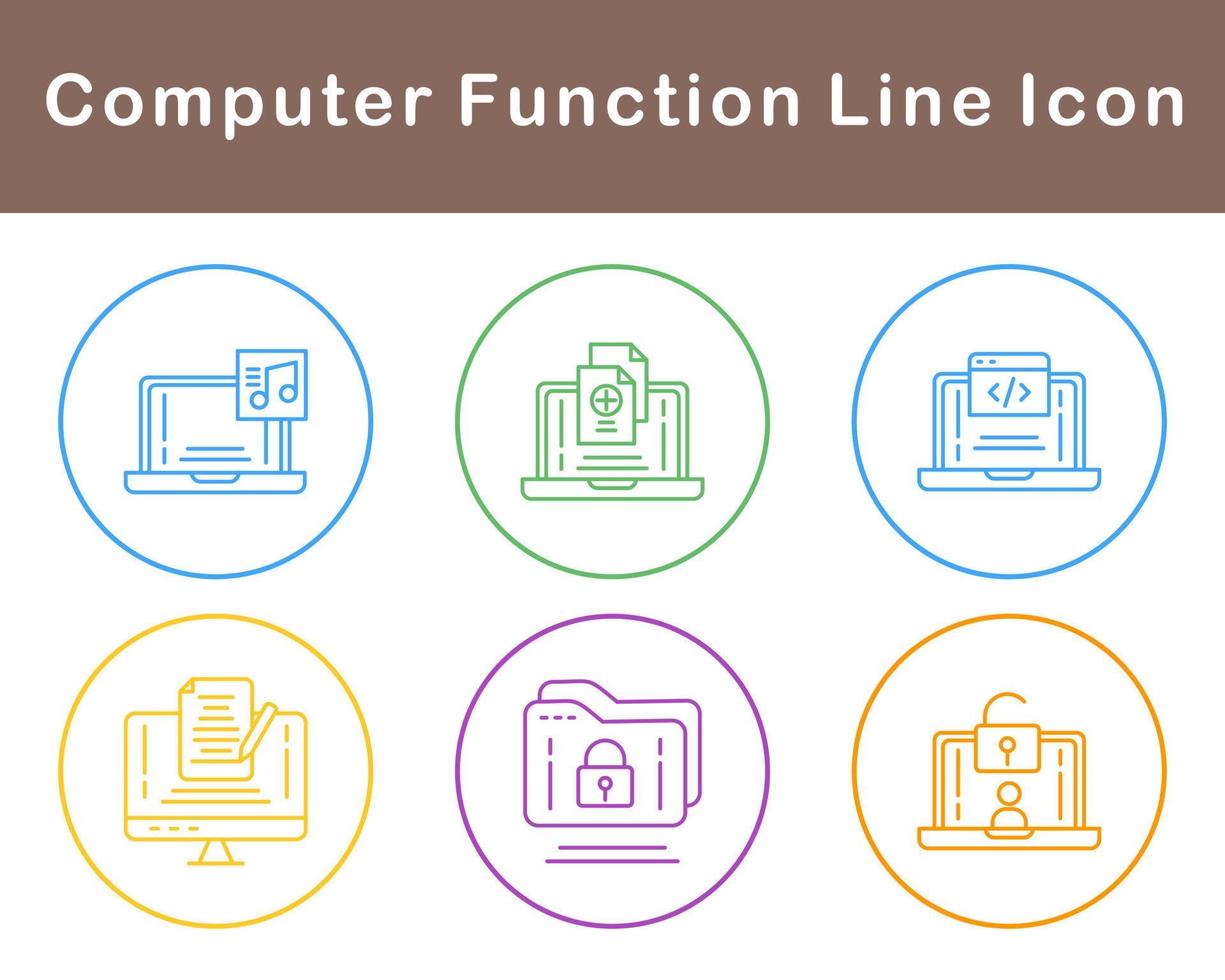 Computer Function Vector Icon Set