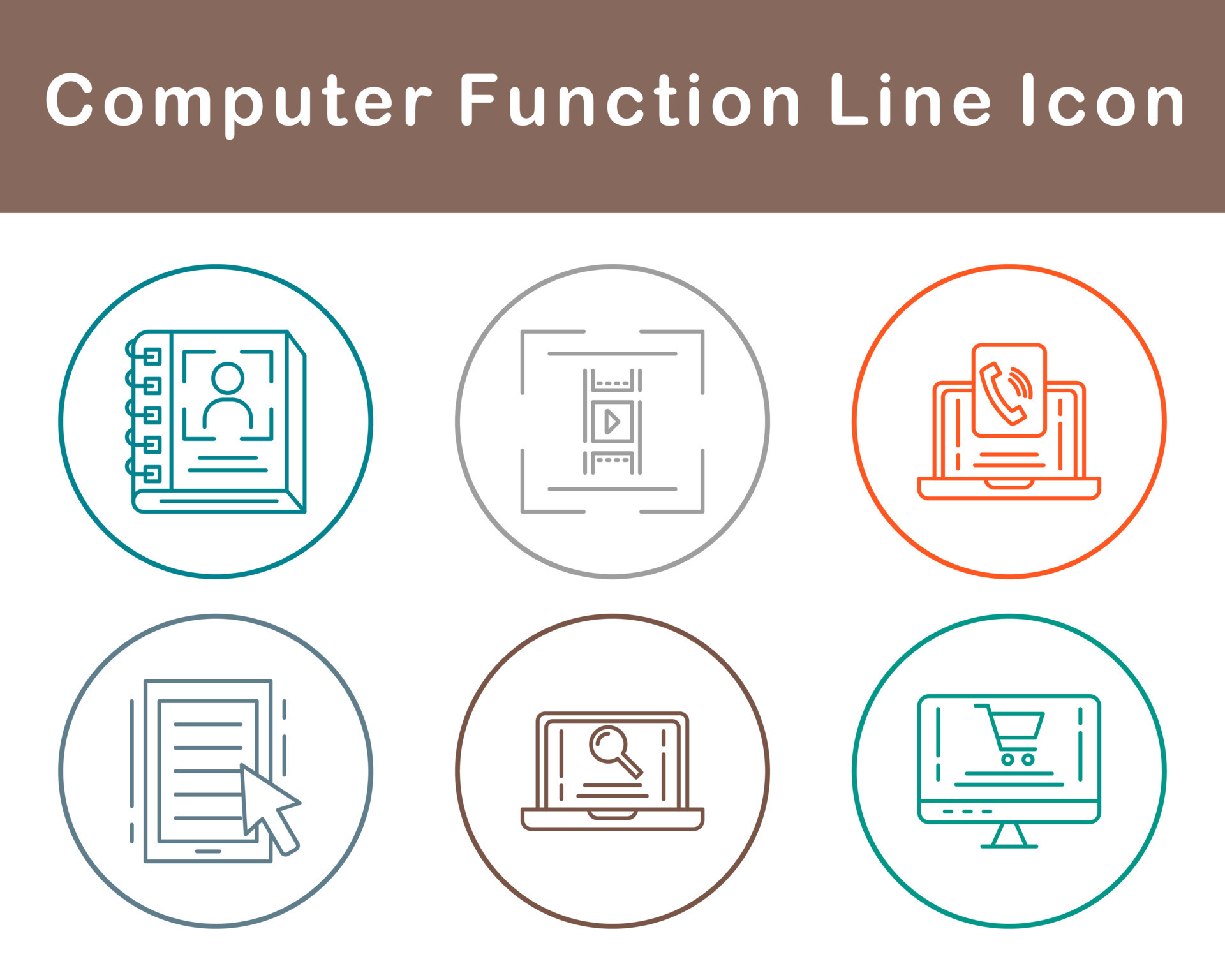 Computer Function Vector Icon Set 21508617 Vector Art at Vecteezy