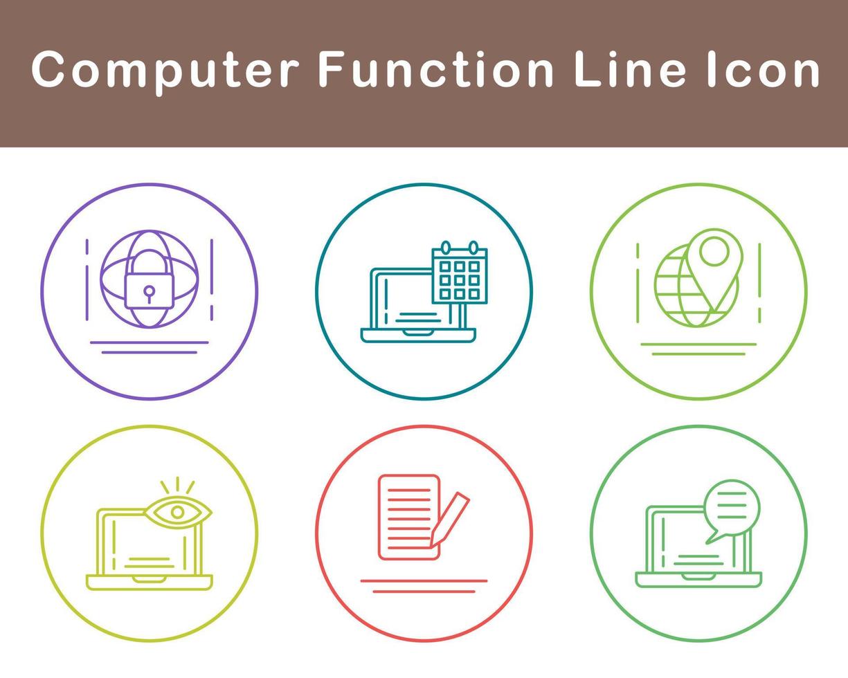 Computer Function Vector Icon Set