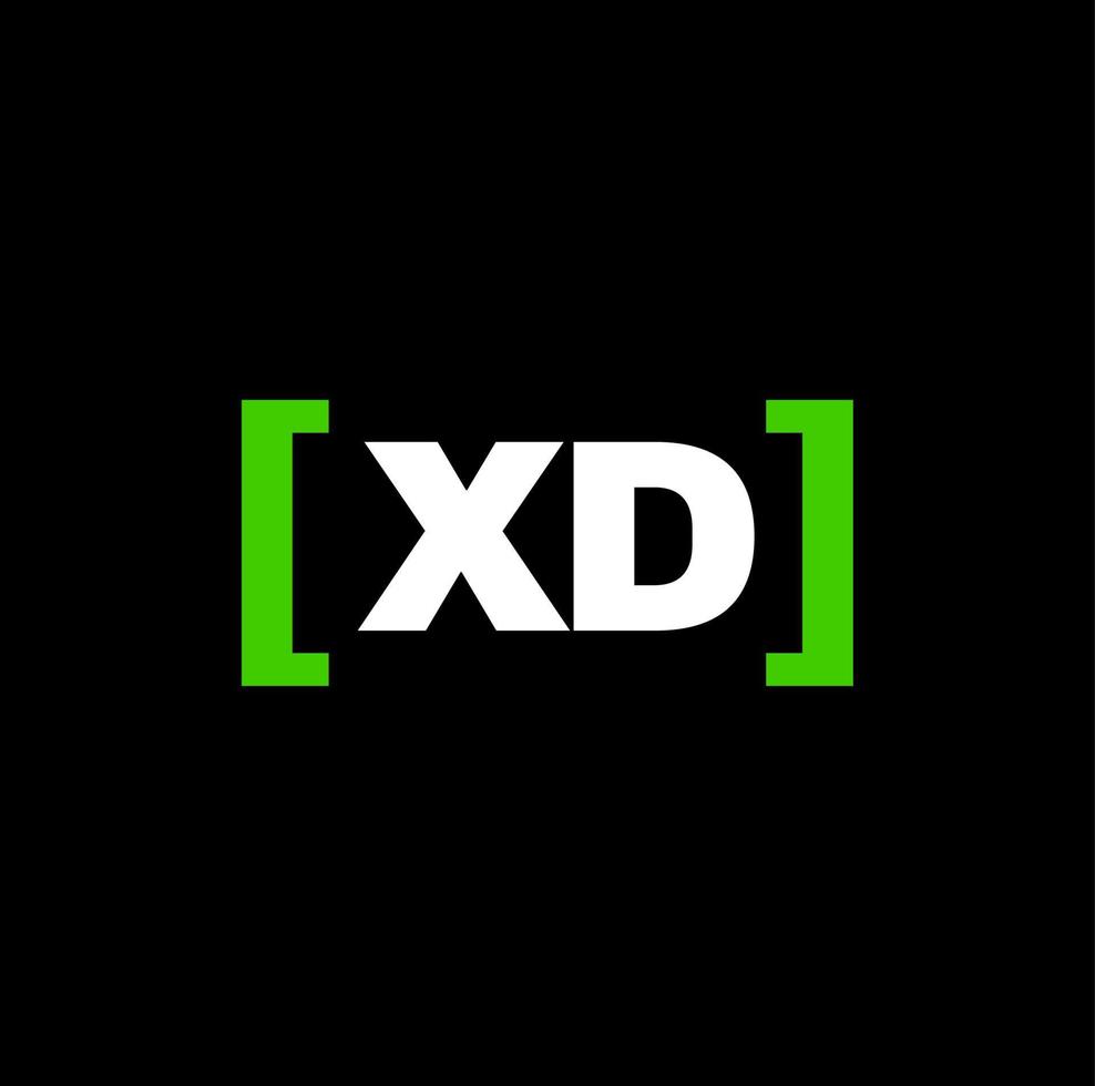 XD company name initial letters icon. DX monogram. vector