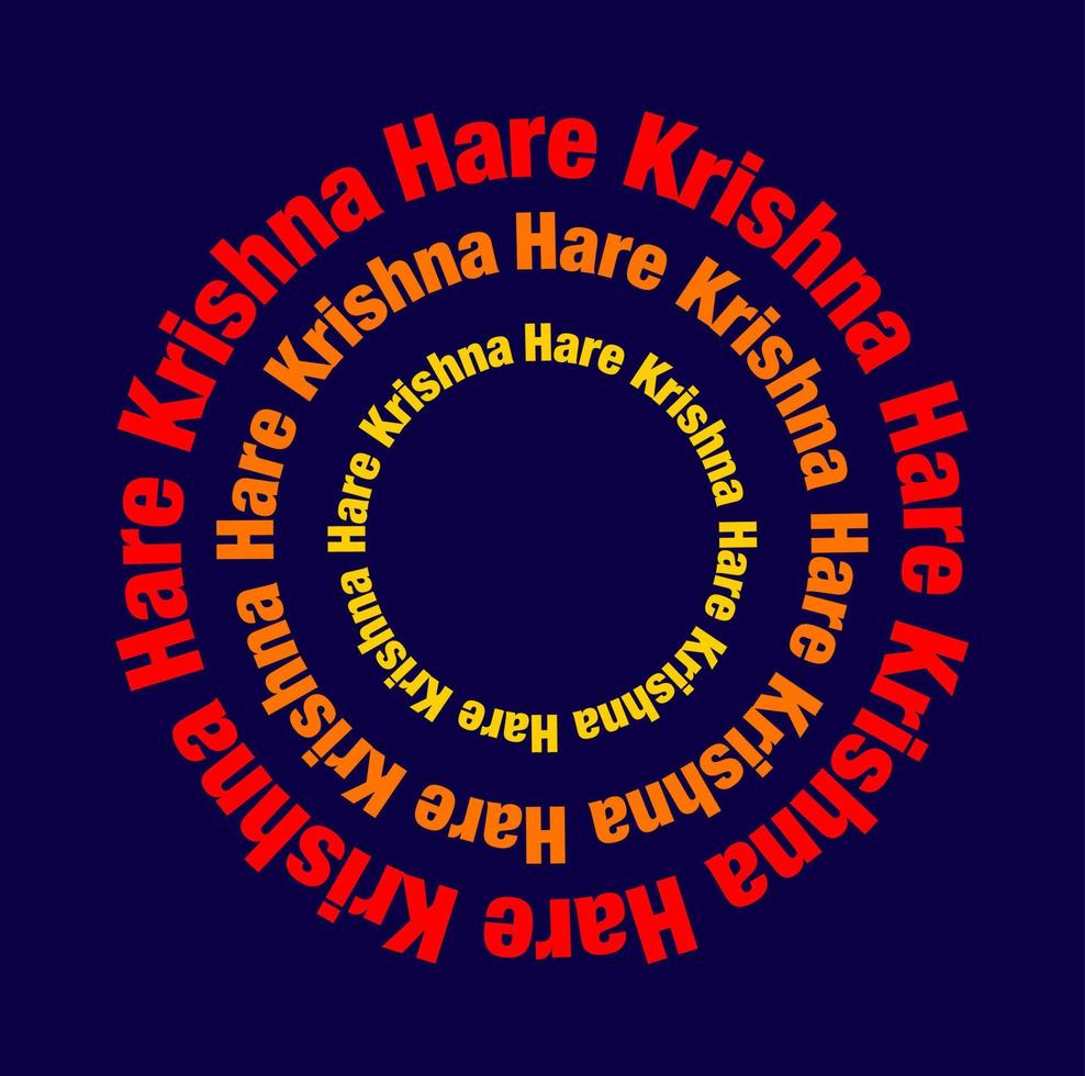 Hare Krishna-Hare Krishna. Lord Krishna's name is a round shape. vector