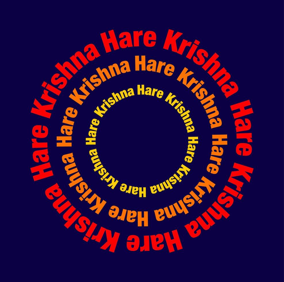 Hare Krishna-Hare Krishna. Lord Krishna's name is a round shape. vector