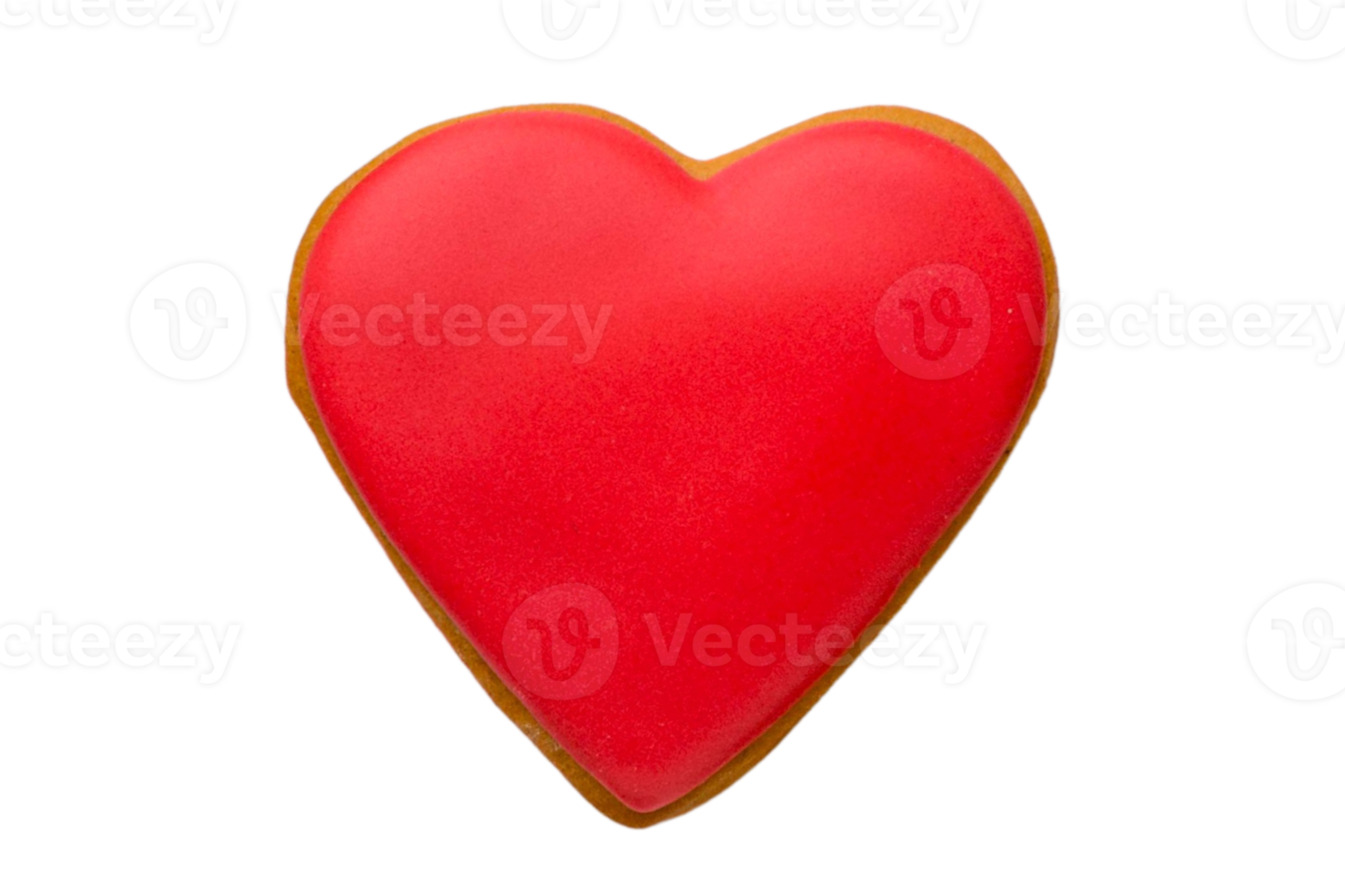 Red heart cookie isolated on a transparent background png