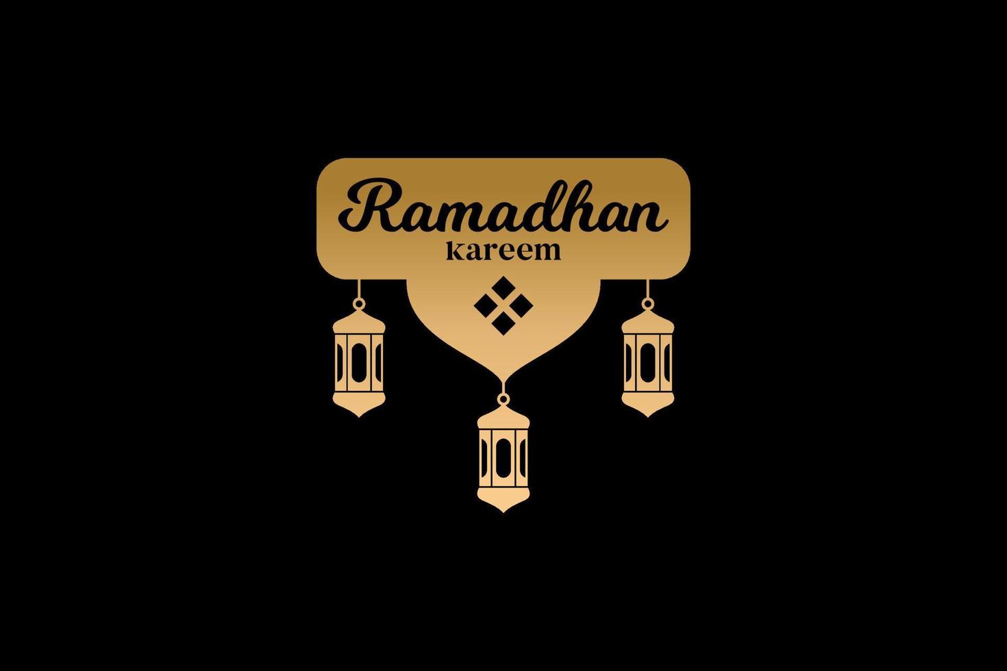 ramadan greeting card, Ramadan Logo Concept Vector. with the inscription ramadan kareem and a chandelier vector