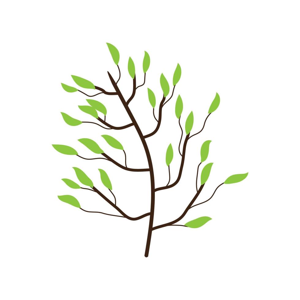 Trees with branch and leaves art decoration isolated. vector