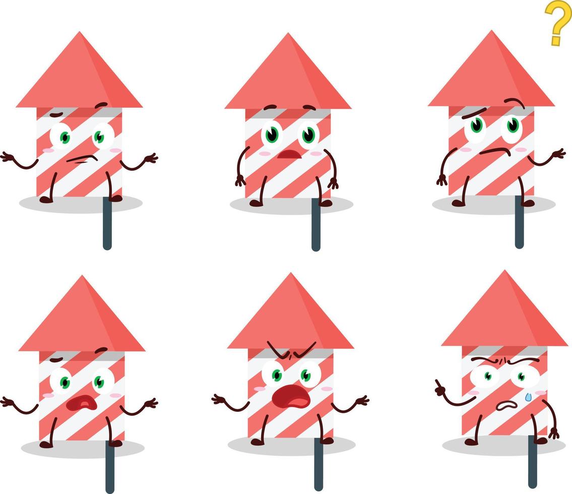 Cartoon character of fire cracker with what expression vector