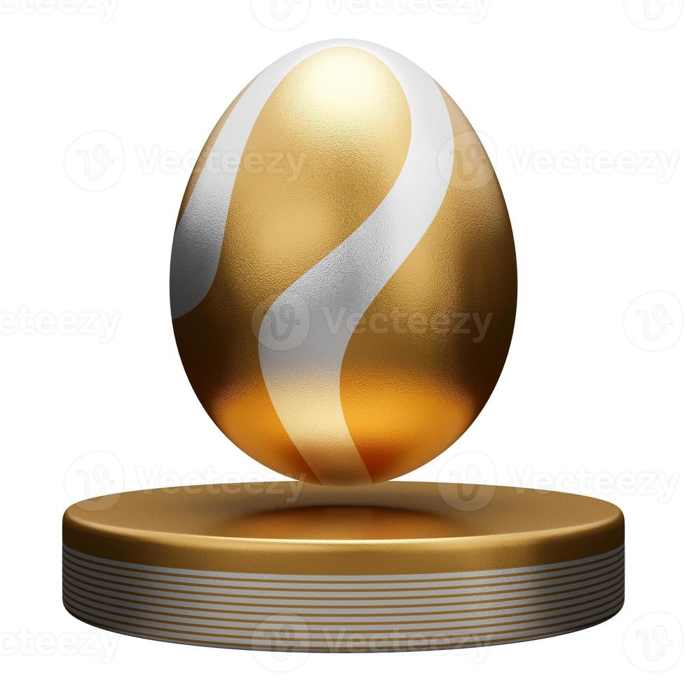 gold egg podium easter 3d illustration photo