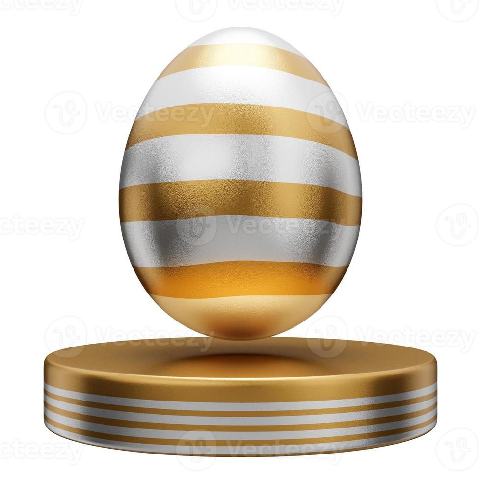 huevo de oro podio pascua 3d ilustración foto