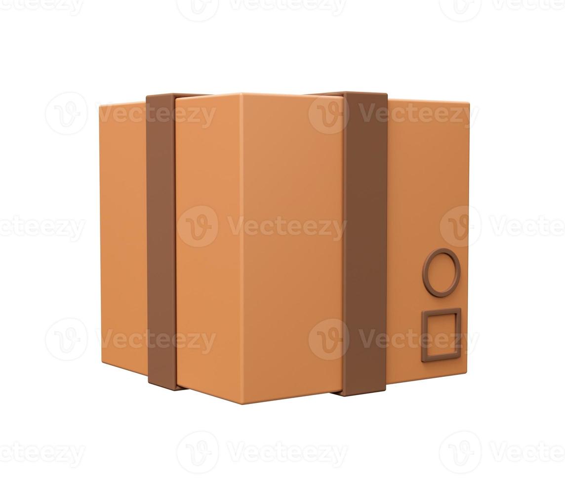 package box delivery 3d render. 3d render cartoon minimal icon illustration photo