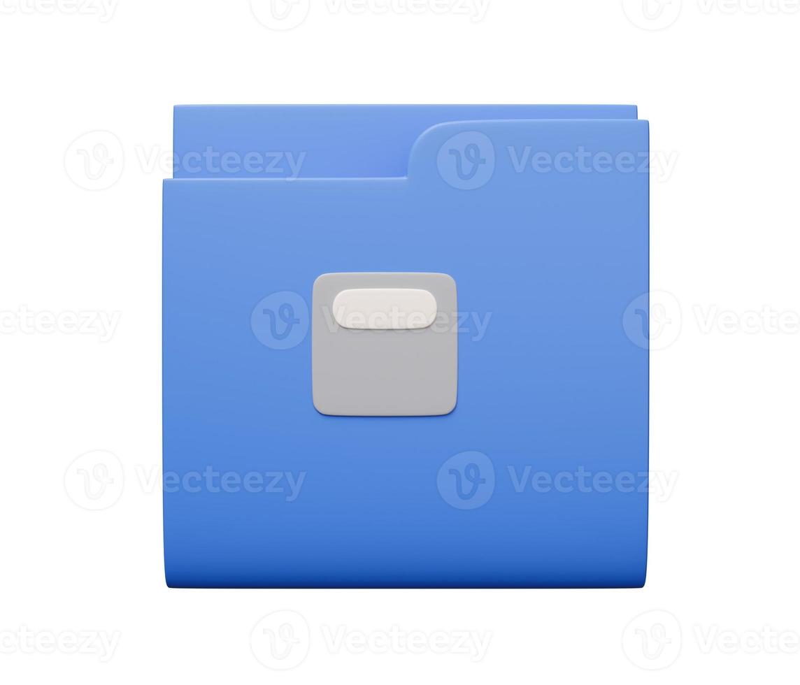 empty folder 3d icon. 3d render cartoon minimal icon illustration photo