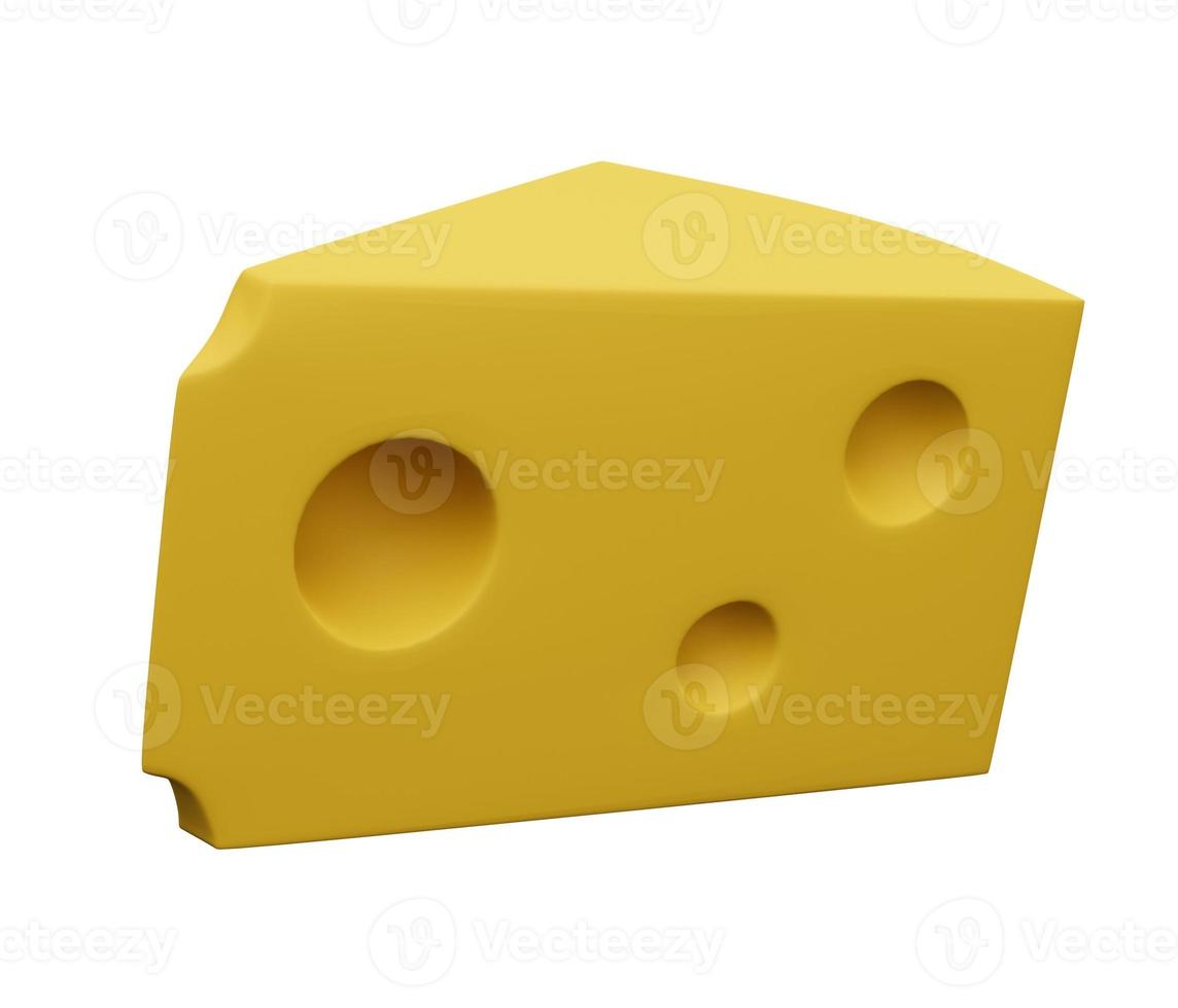peace of cheese 3d render. 3d render cartoon minimal icon illustration photo