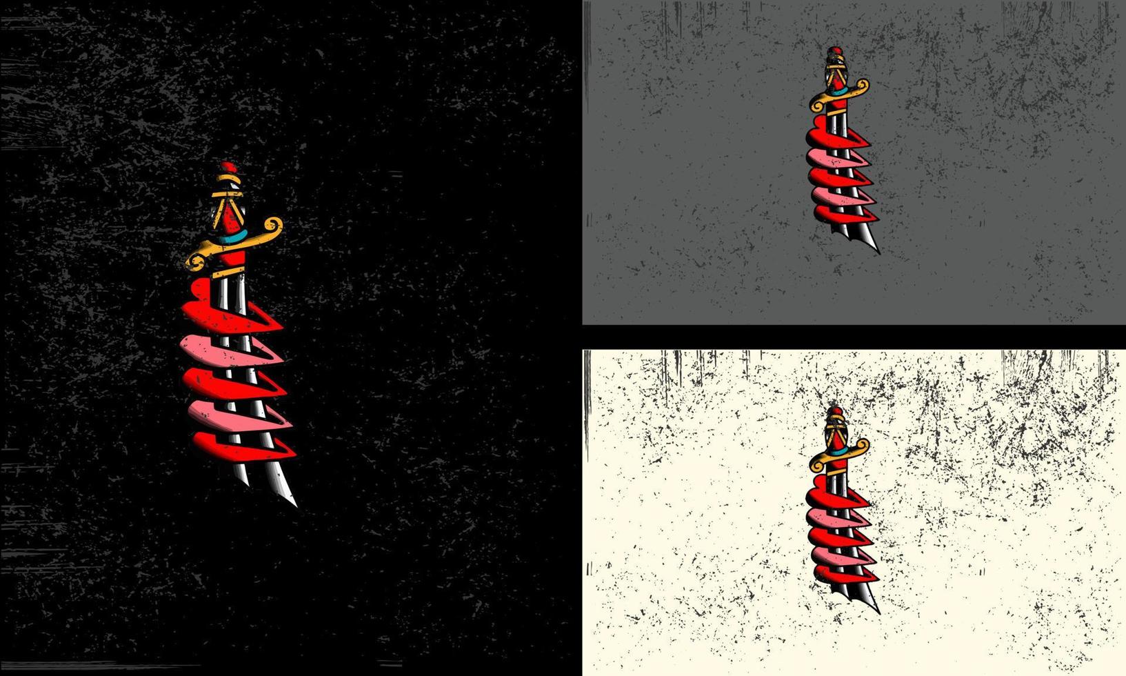 rojo espada vector ilustración mascota diseño