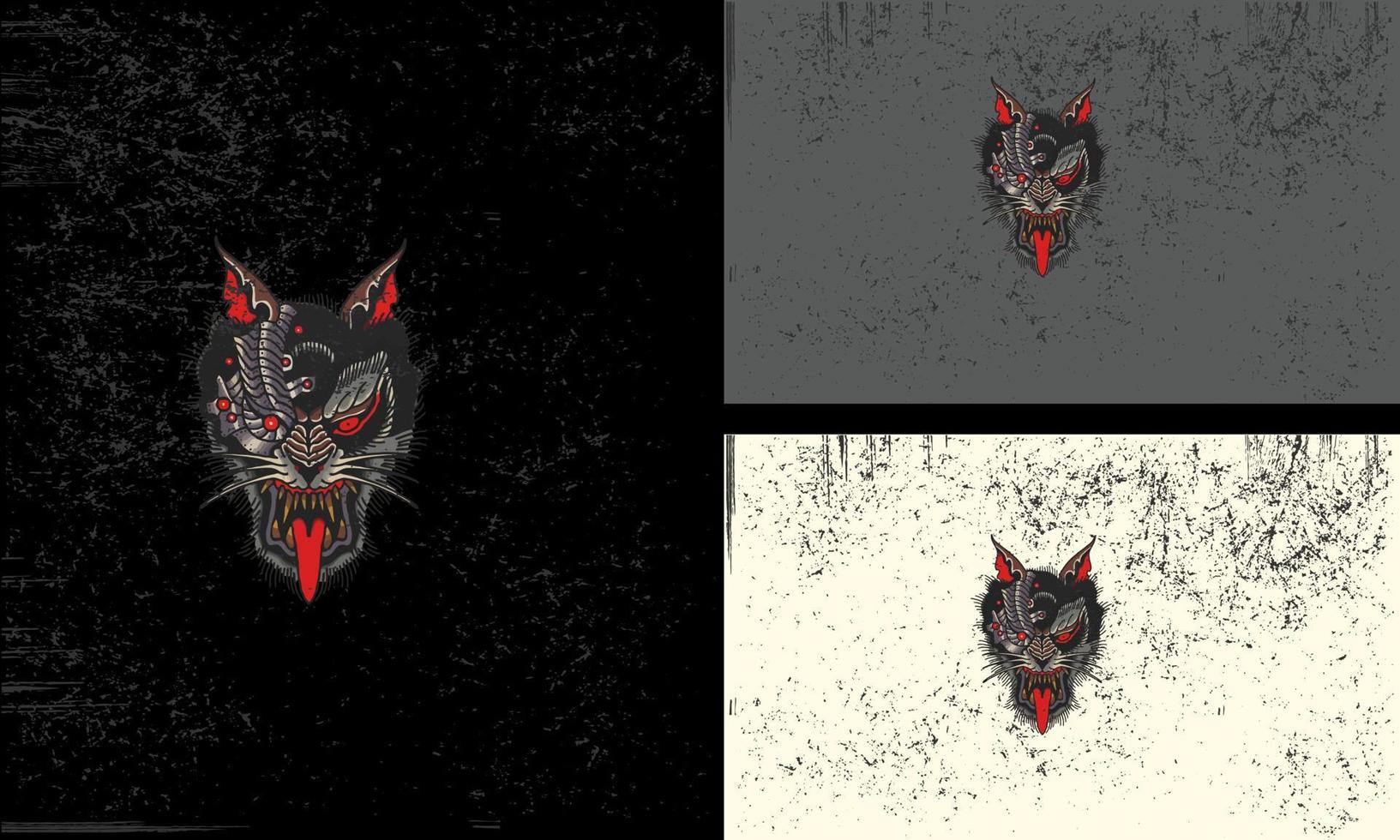 cabeza salvaje bestia vector ilustración mascota diseño