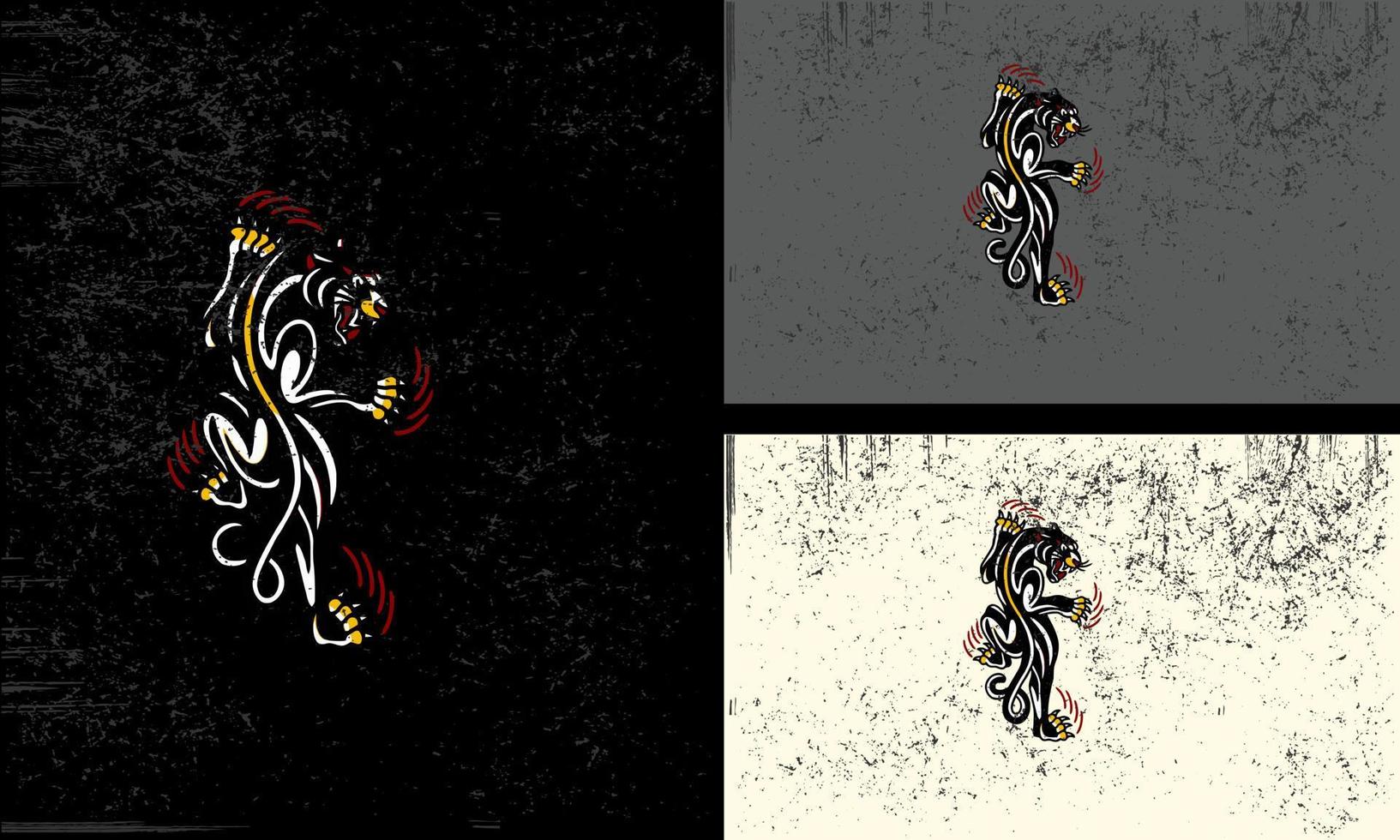 black panther scratch vector illustration mascot design