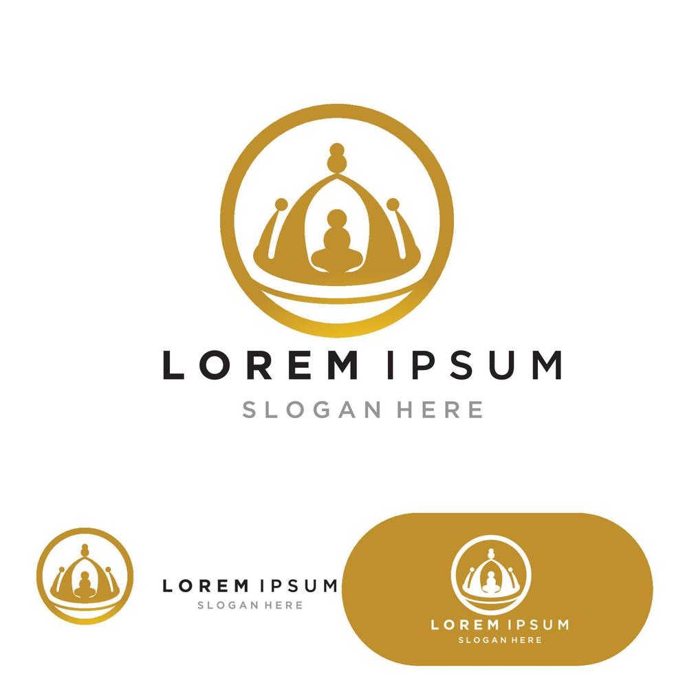 Golden king crown vector logo