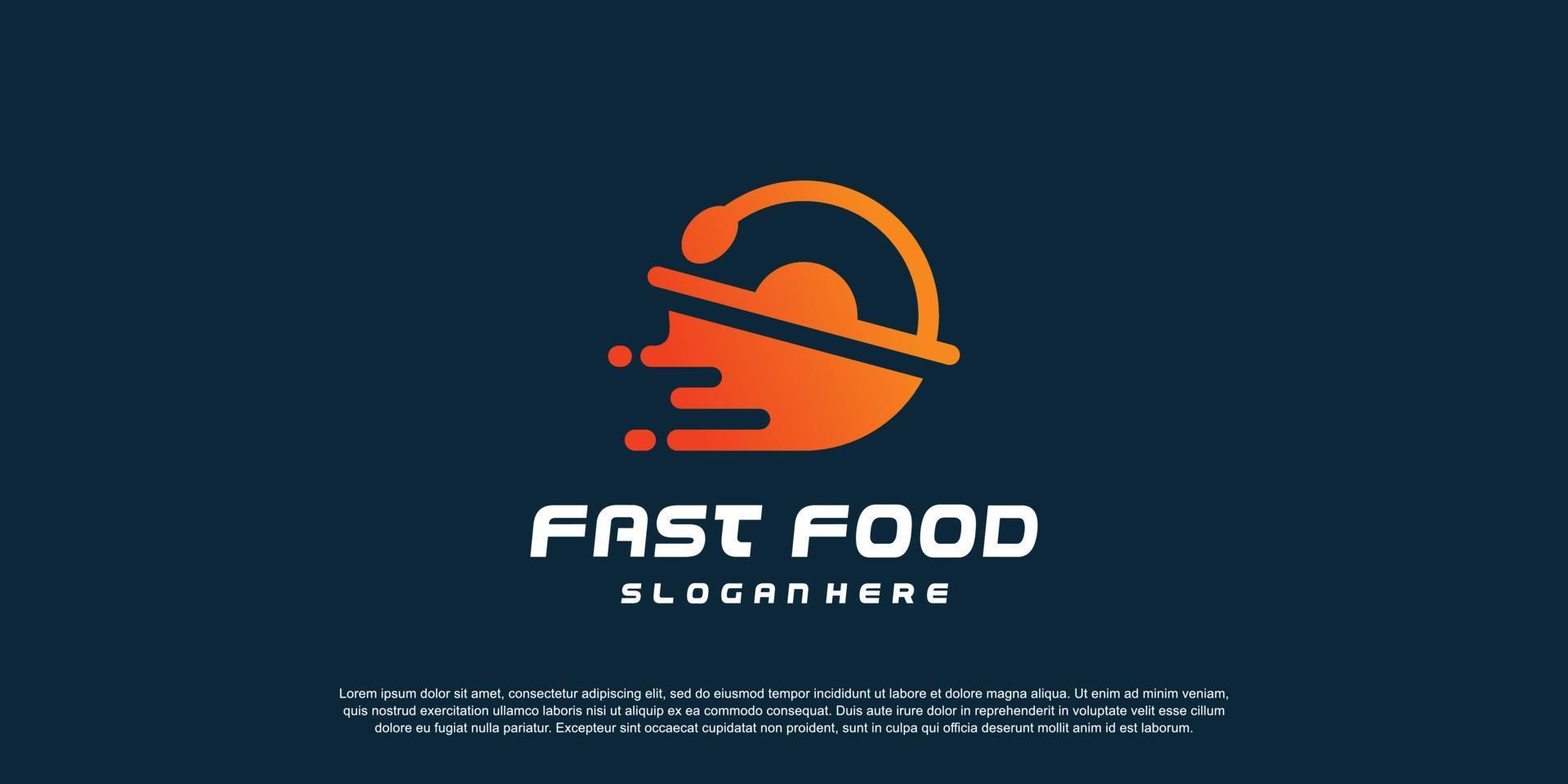 Food logo design template with modern style vector