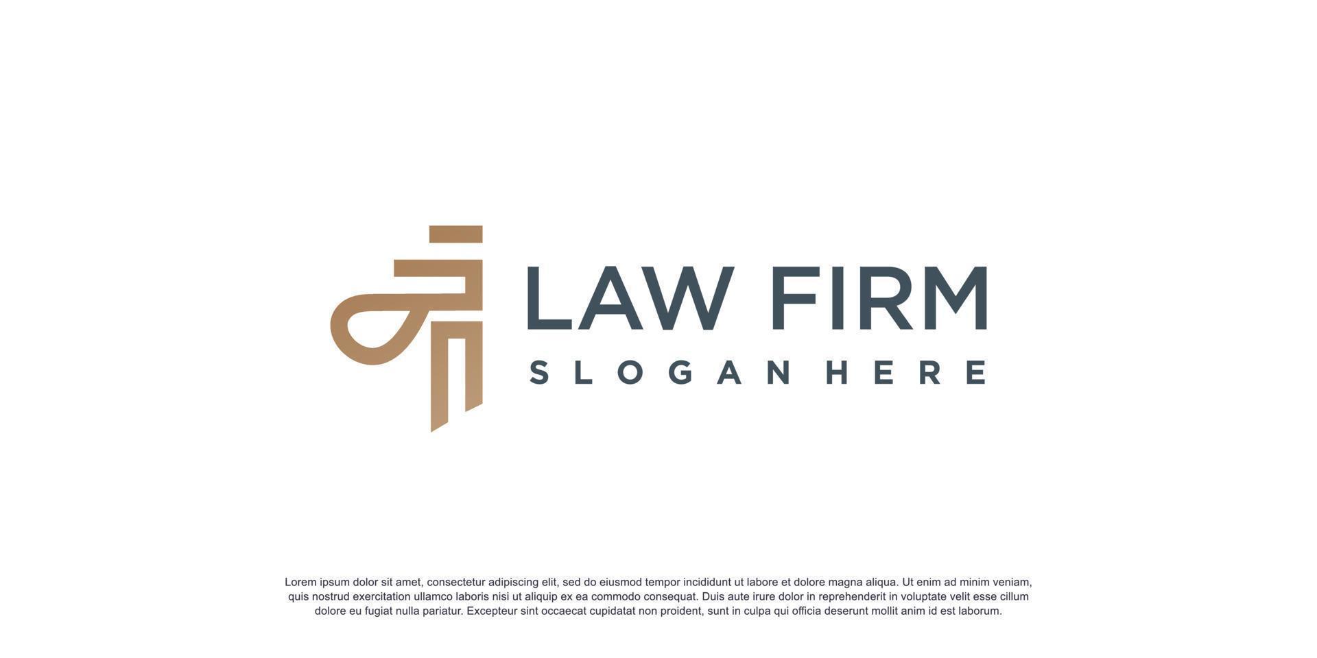 Law firm logo design template with simple and unique vector