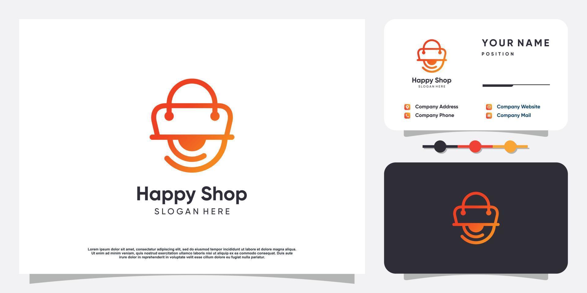 tienda logo diseño modelo con único concepto idea vector