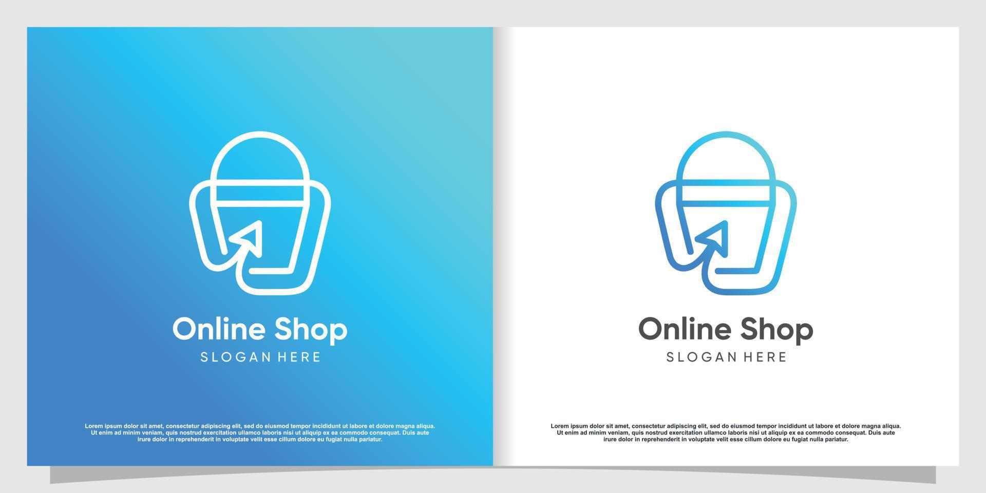 Shop logo design template with unique concept idea vector