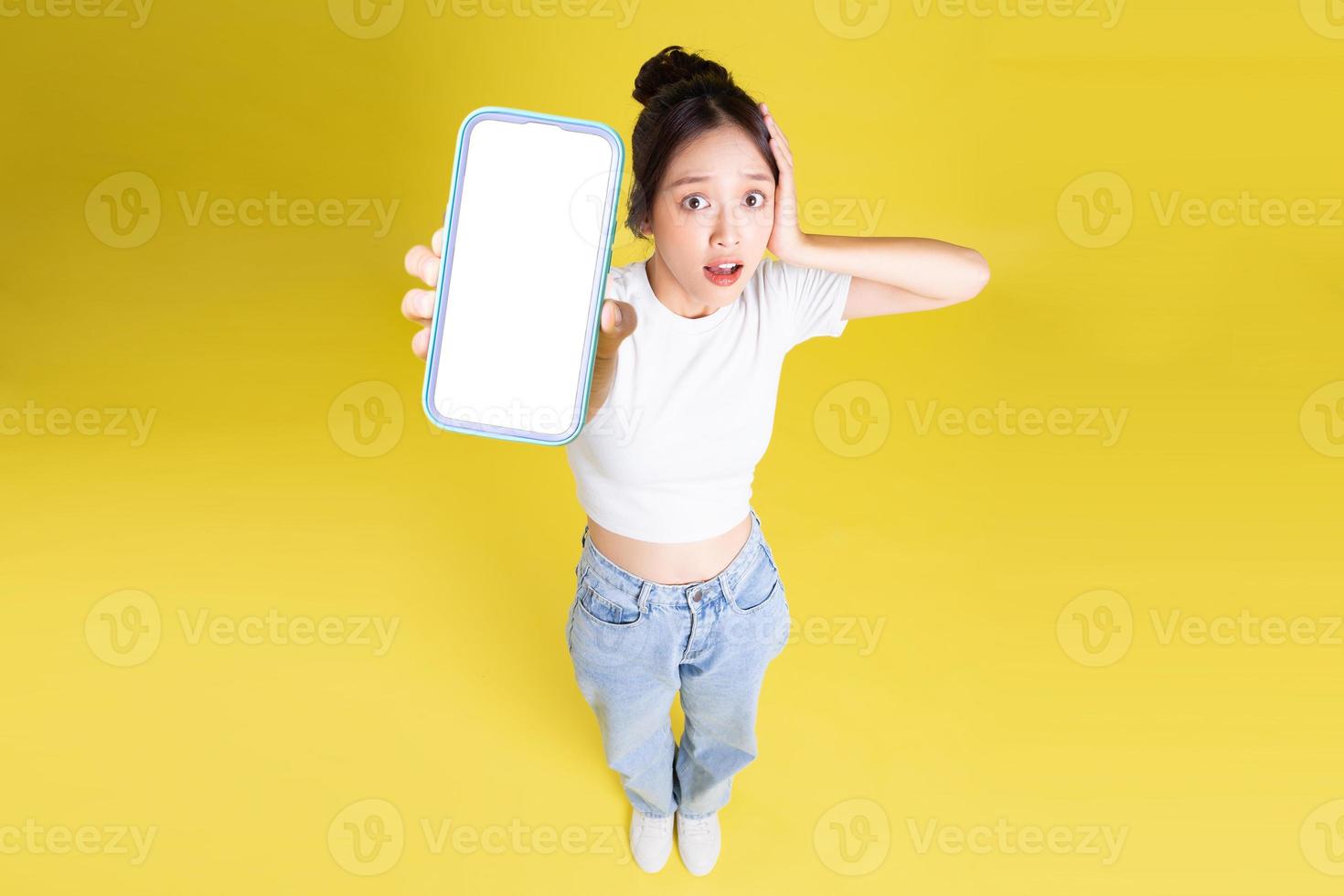 full body image of beautiful asian girl top view photo