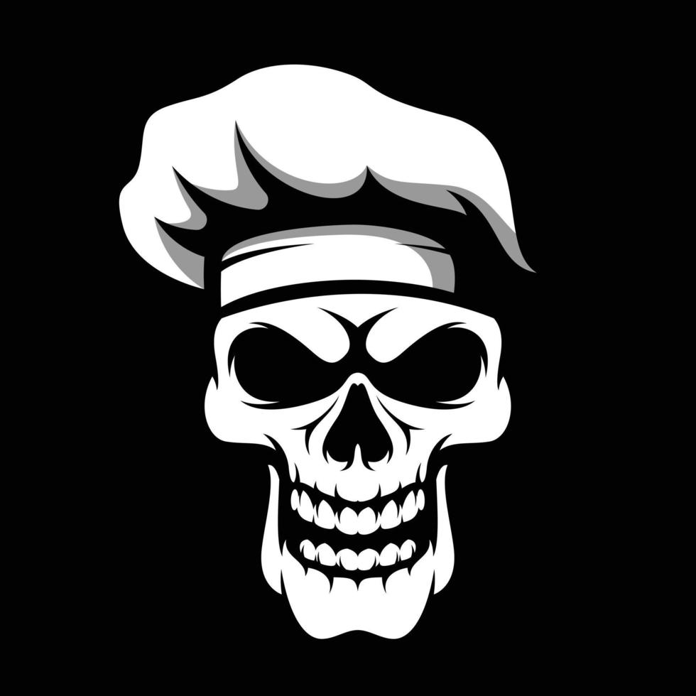 cráneo cocinero mascota diseño vector