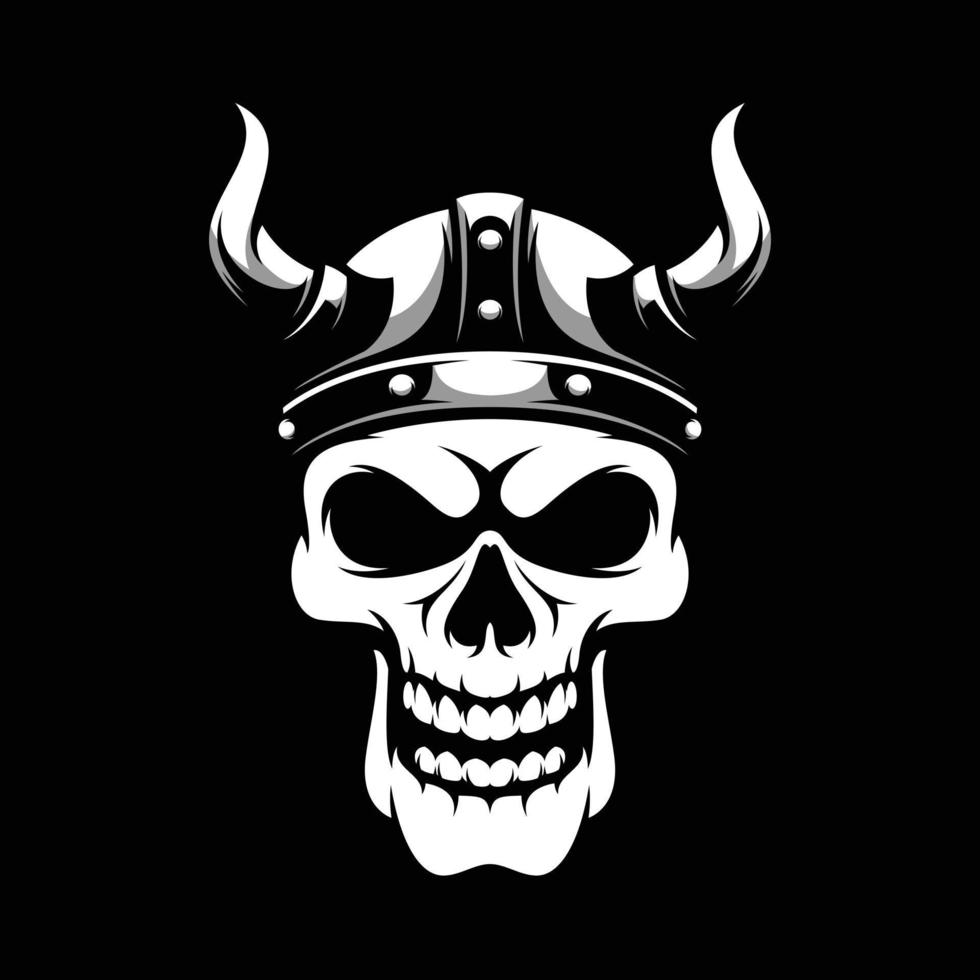 cráneo vikingo mascota diseño vector