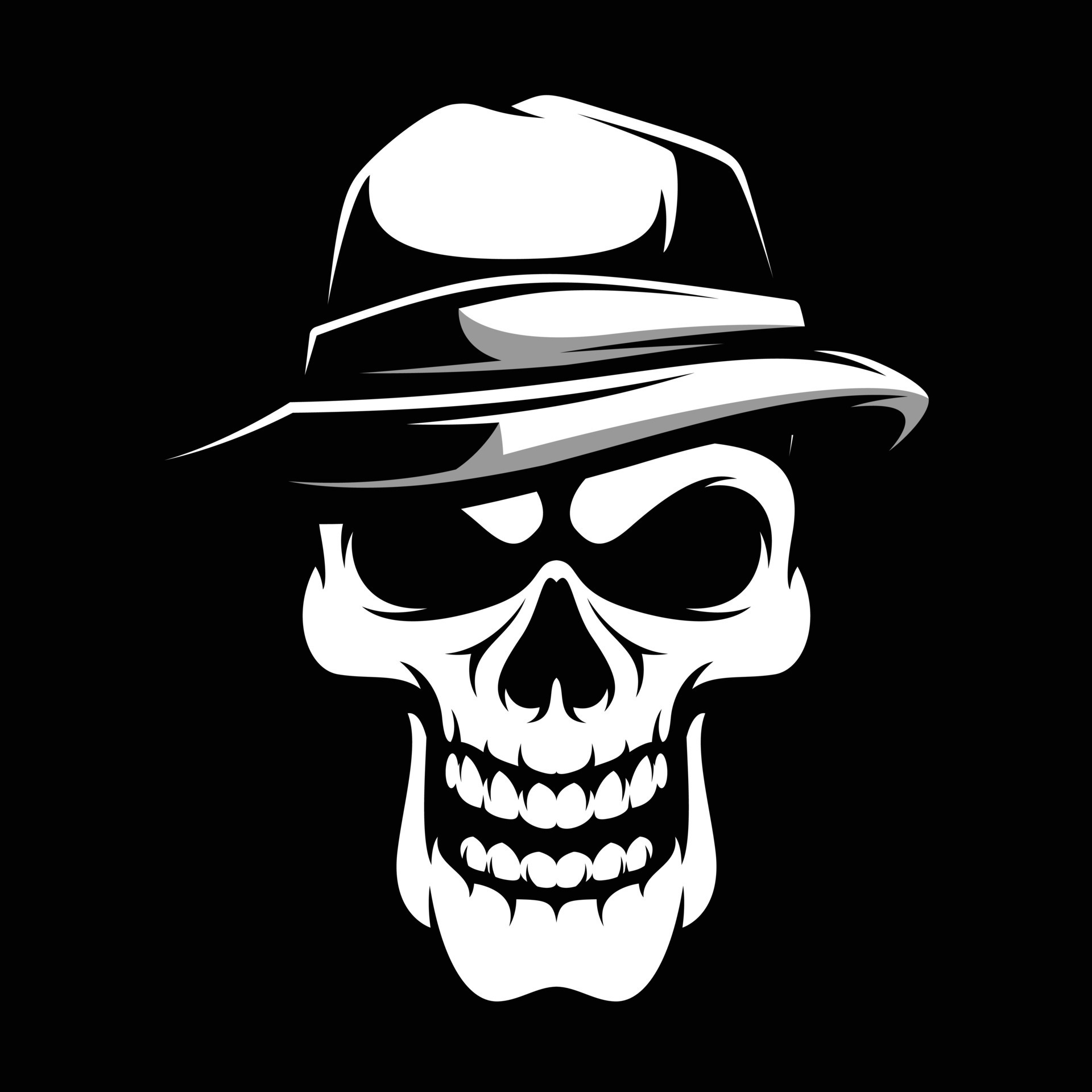 Skull Fedora Hat Mascot Design Vector 21511446 Vector Art at Vecteezy