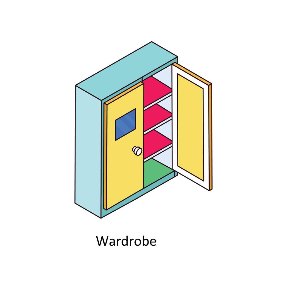 Wardrobe Vector Isometric  Icons. Simple stock illustration stock