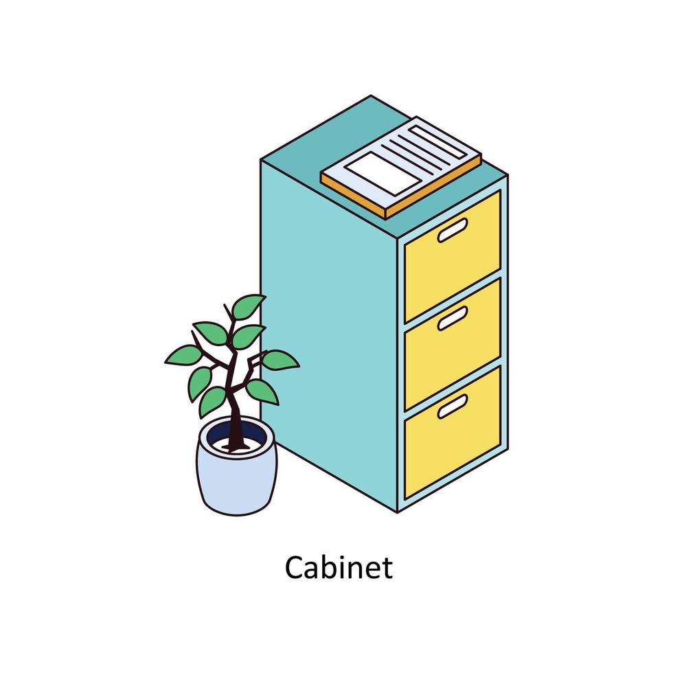 Cabinet Vector Isometric  Icons. Simple stock illustration stock