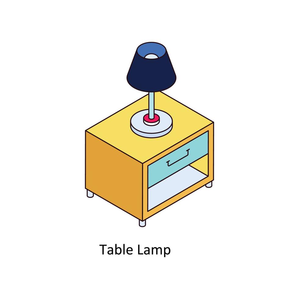 Table Lamp Vector Isometric  Icons. Simple stock illustration stock