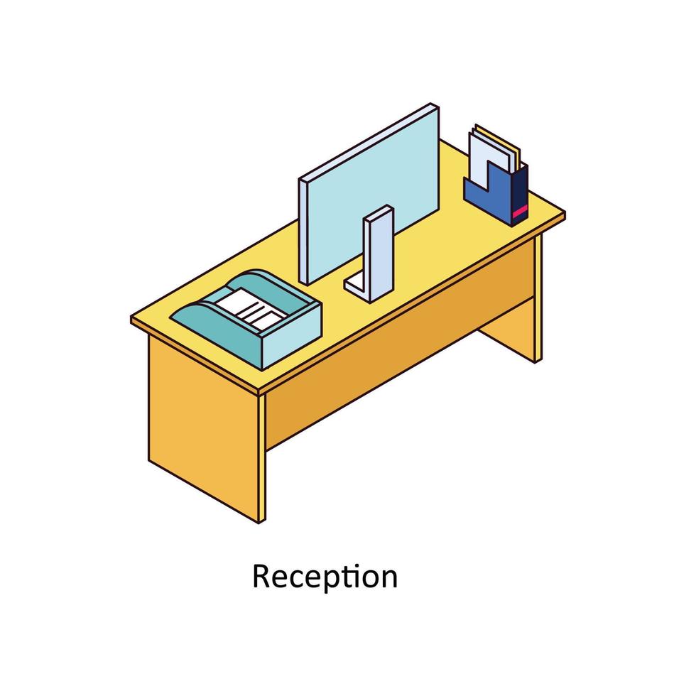 recepción vector isométrica iconos sencillo valores ilustración valores