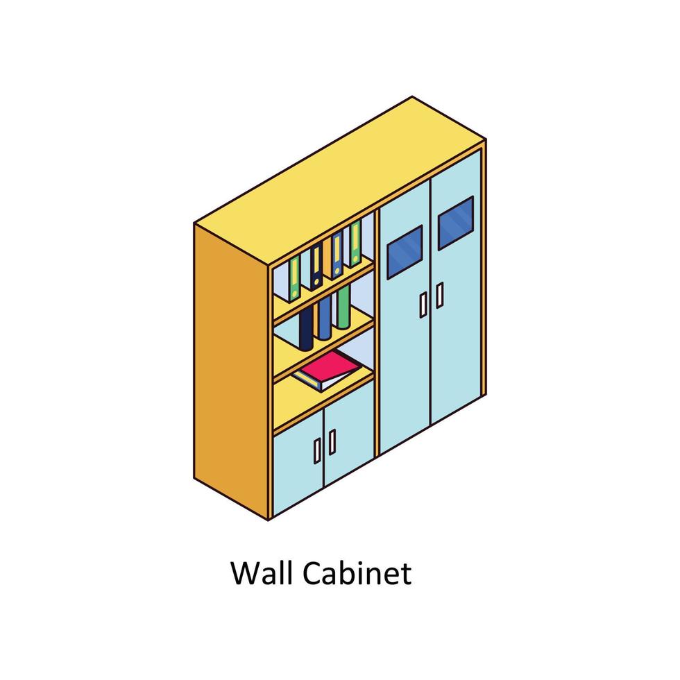 pared gabinete vector isométrica iconos sencillo valores ilustración valores