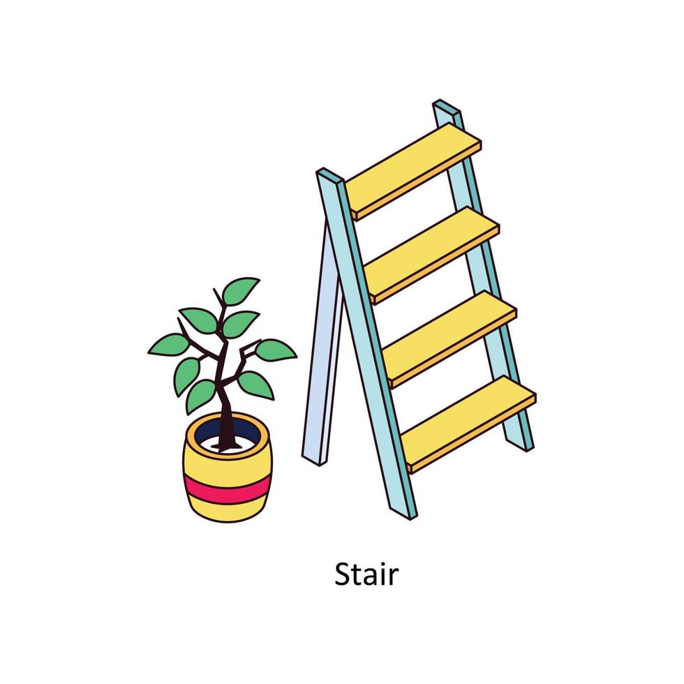 Stair Vector Isometric  Icons. Simple stock illustration stock