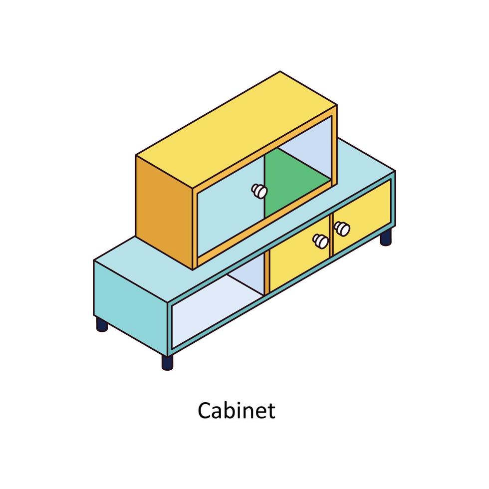 Cabinet Vector Isometric  Icons. Simple stock illustration stock