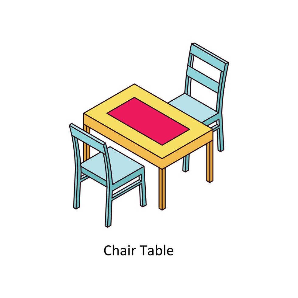Chair Table Vector Isometric  Icons. Simple stock illustration stock