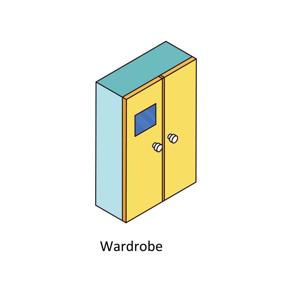 guardarropa vector isométrica iconos sencillo valores ilustración valores