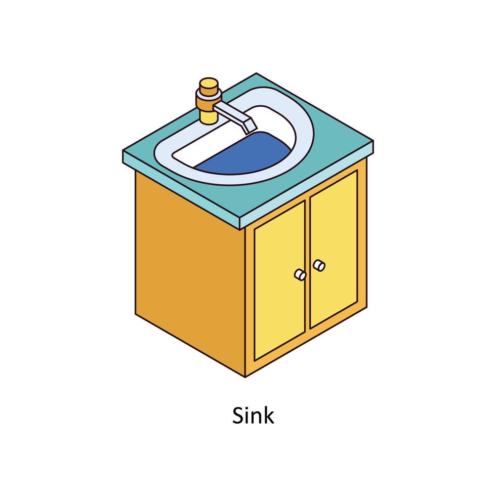 lavabo vector isométrica iconos sencillo valores ilustración valores