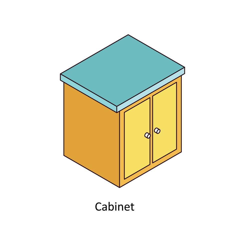 gabinete vector isométrica iconos sencillo valores ilustración valores