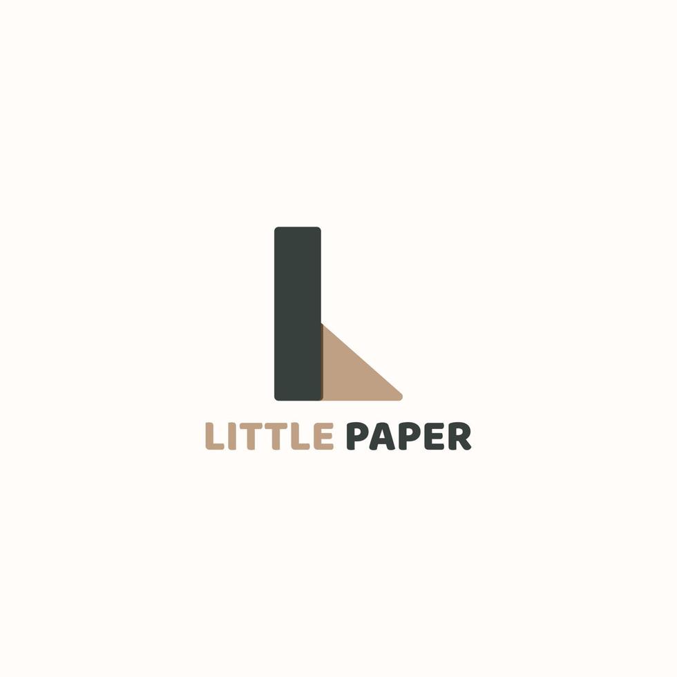 A folded paper logo forming an L in two colors. vector