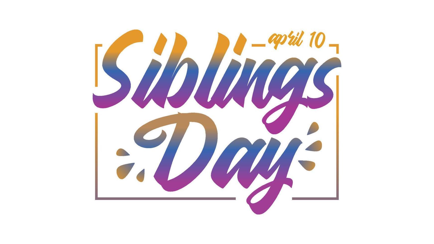 National siblings day banner poster celebrated on april 10. vector