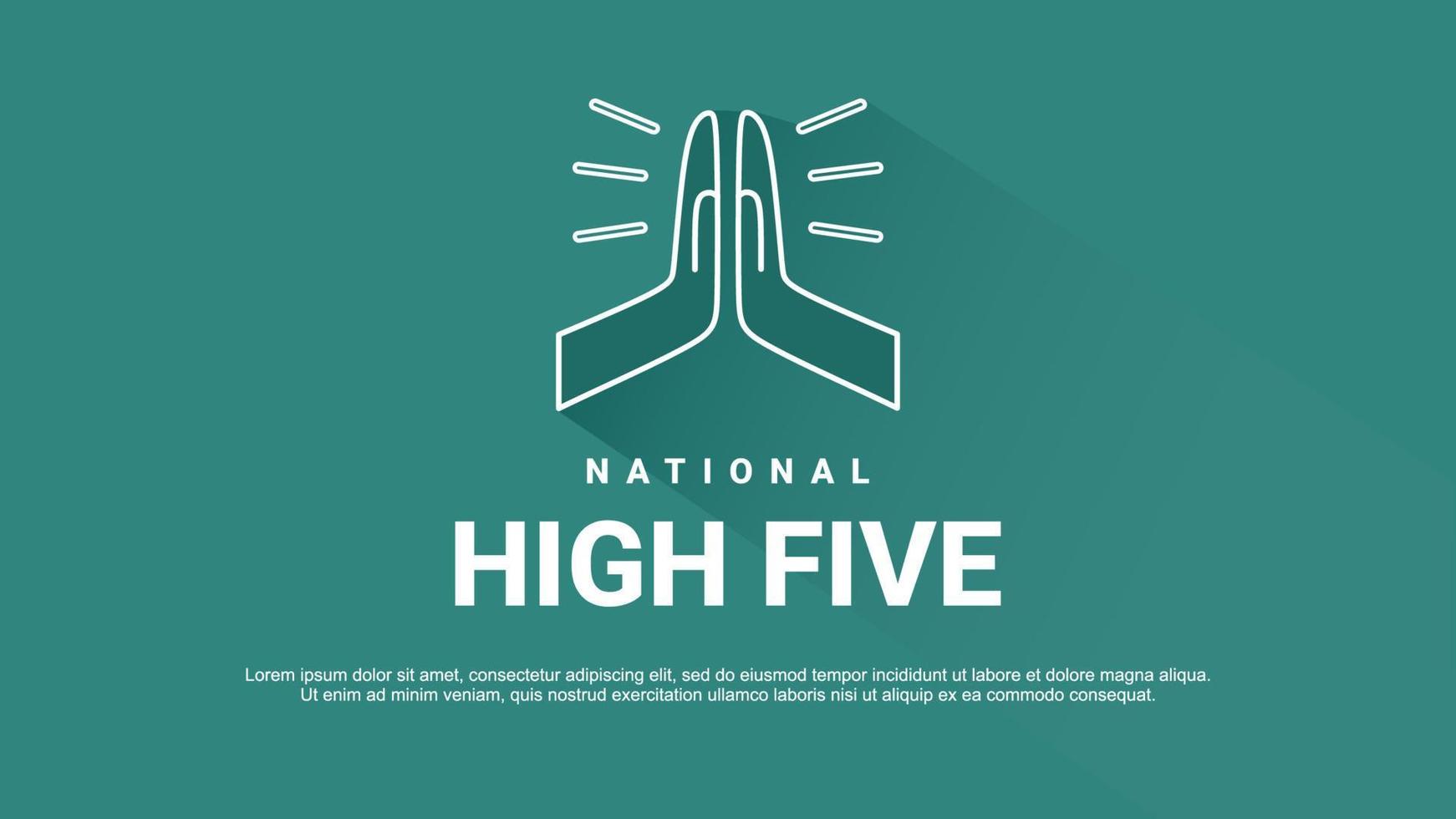 National high five day banner poster celebrated on april 21. vector