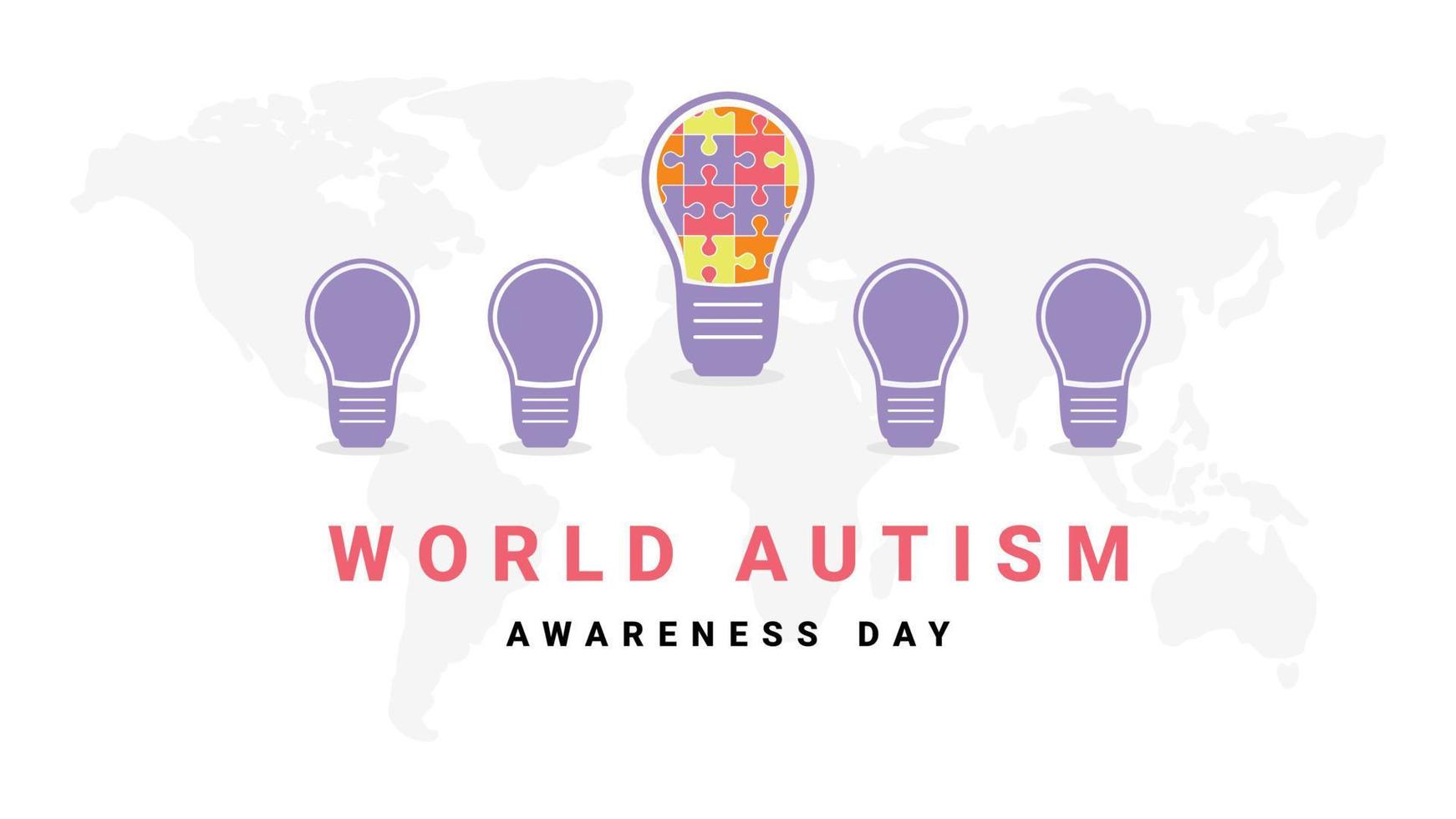 World autism day with lamps and earth map background banner 21511935