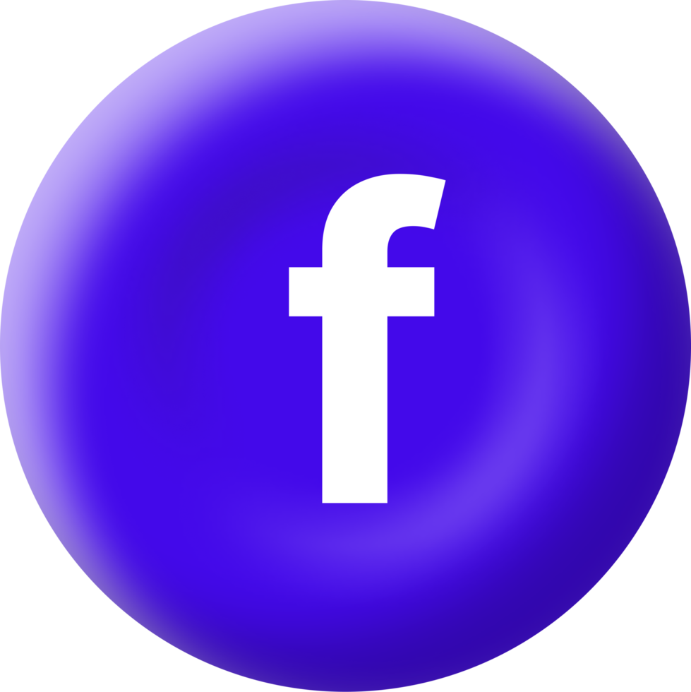 Facebook Logo 3D PNG file free Icon