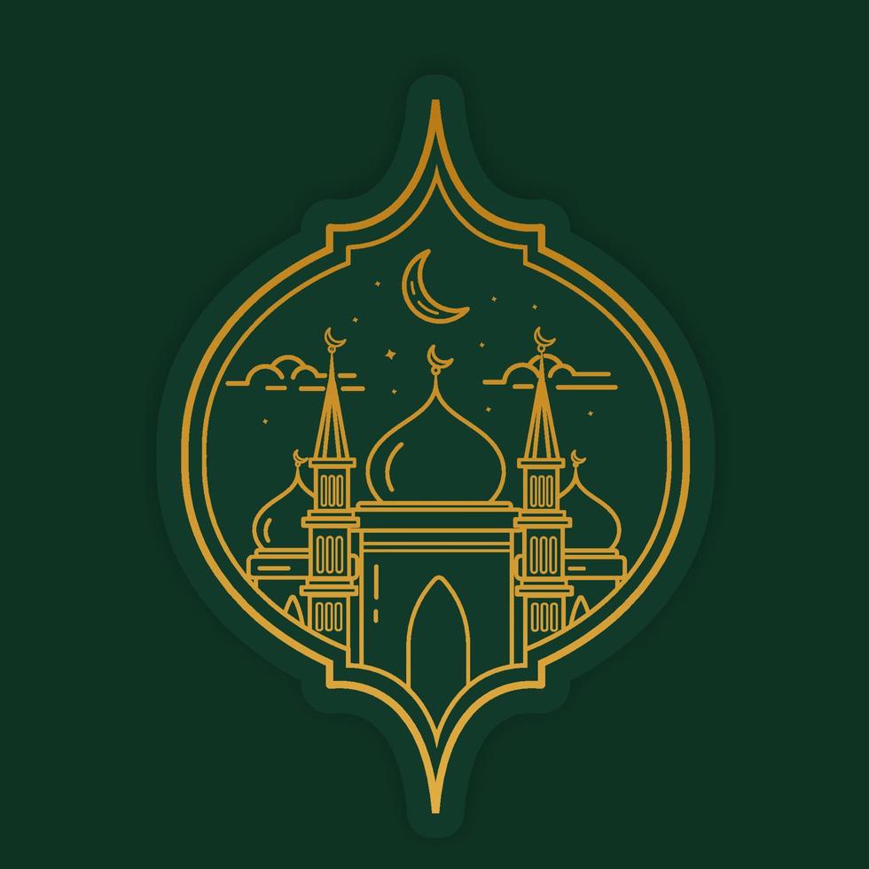 Design for Ramadan Kareem, Islamic Background line art style vector illustration