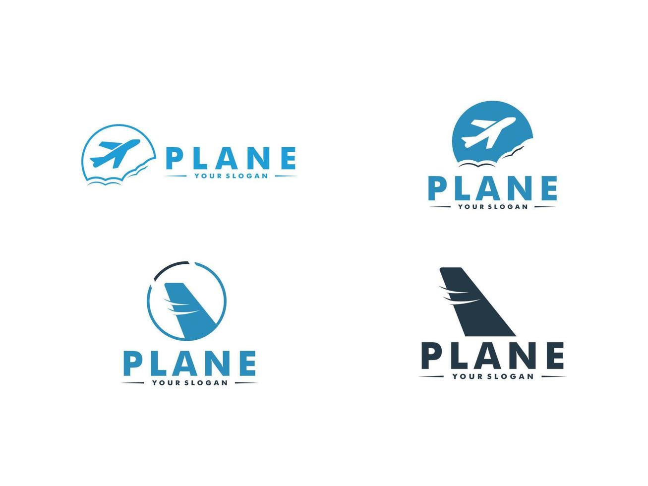 conjunto de avión y viaje logo, avión icono y símbolo vector